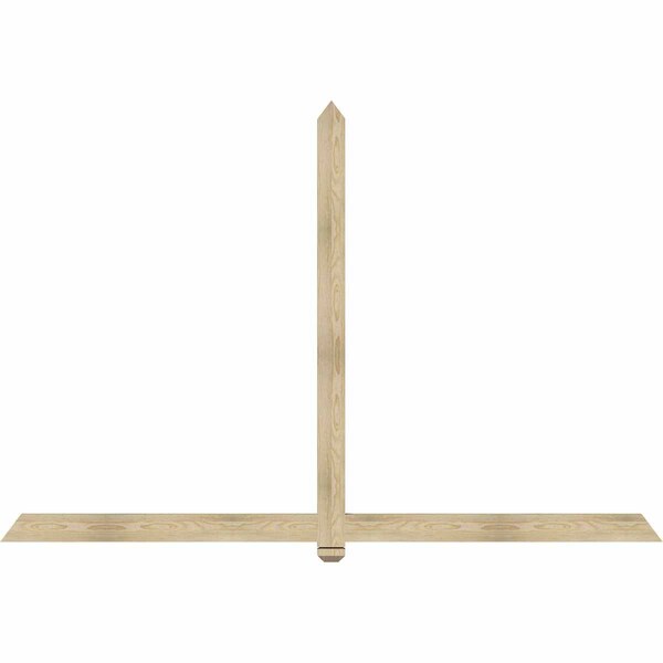 Ekena Millwork Eugene Rough Sawn Timber Gable Bracket, Douglas Fir, 96"W x 64"H x 2"D x 4"F, 16/12 Pitch GBW096X64X0204EUG00RDF - main